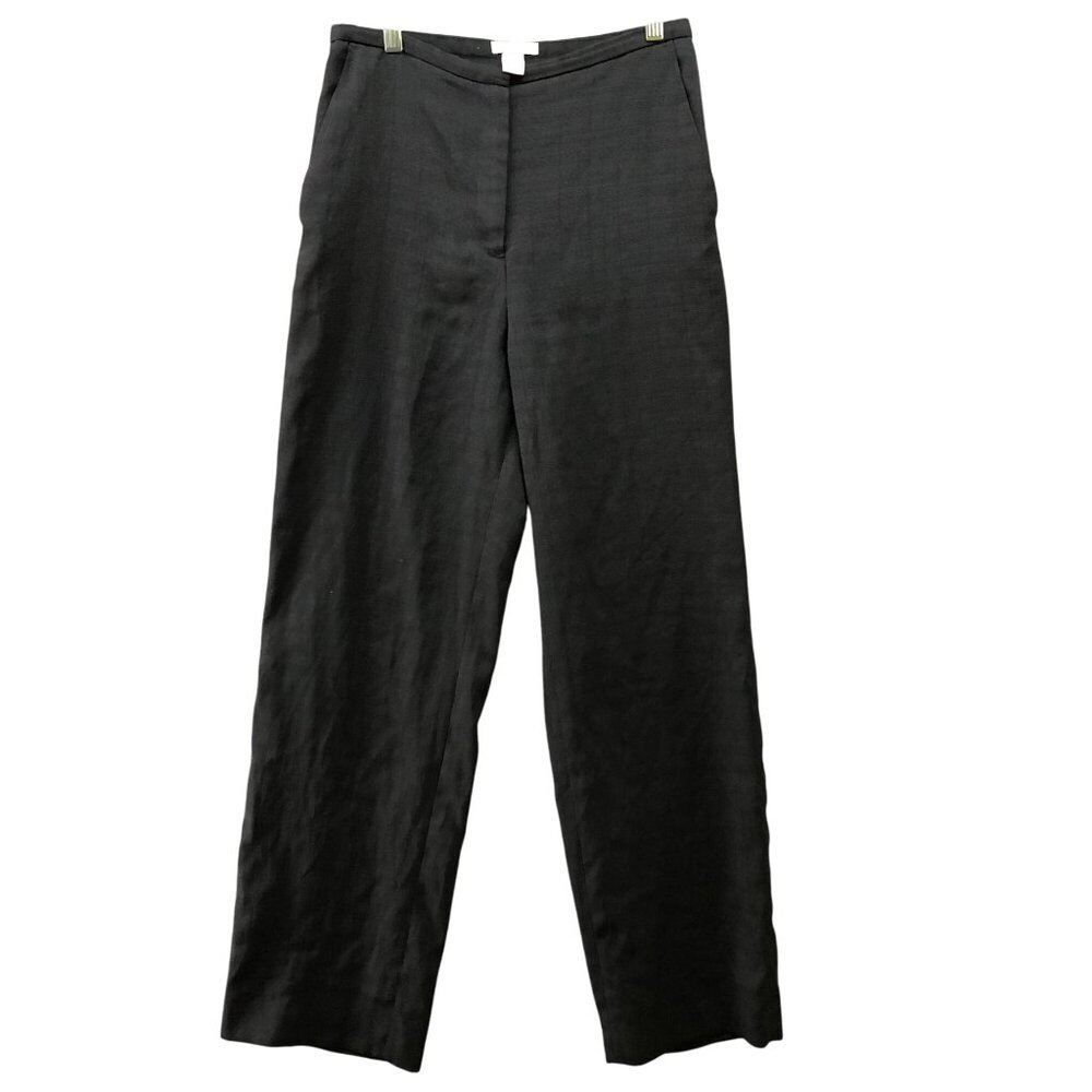 H&M High Waisted Wide Leg‎ Dress Pants Womens 6 Black Textured Woven Straight